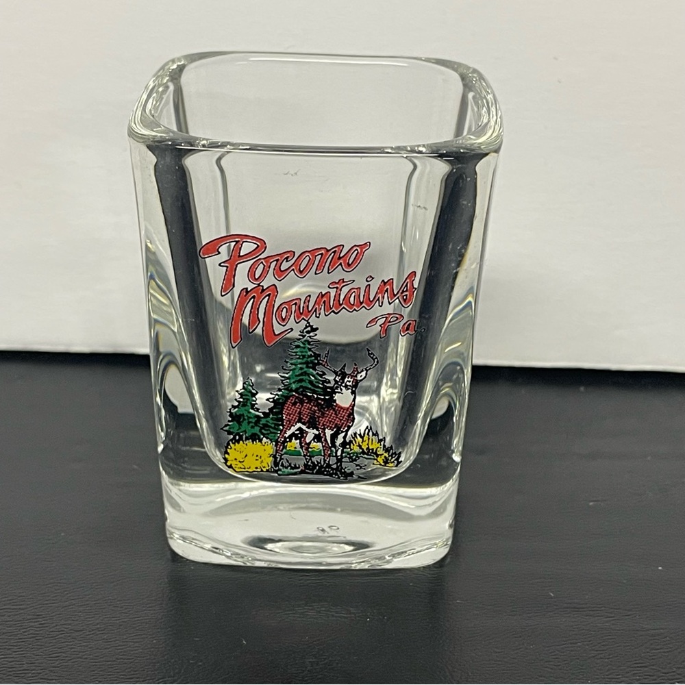 Pocono Mountains Clear Rectangular Shot Glass